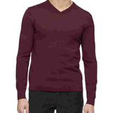 Calvin Klein Men's Merino Wool V Neck Sweater Red Size Large