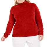 Karen Scott Women's Plus Turtleneck Luxsoft Sweater Red Size 1X
