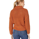 Free People Women's Long Sleeve Turtle Neck Sweater Brown Size Medium