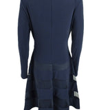 Lauren Ralph Lauren Women's Tulle-Trim Jersey Dress Navy  Size 2