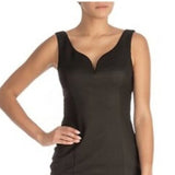 Guess Women's Ribbed Sleeveless V Neck Short Evening Body Con Dress Black Size 0