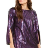 Trina Turk Women's Gia Sequined Sheath Dress Purple Size 12