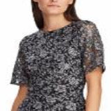 Ralph Lauren Women's Floral Lace Dress Gray Size 0