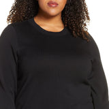 Michael Kors Women's Plus Side Snap Crewneck Sweater Black Size 1X