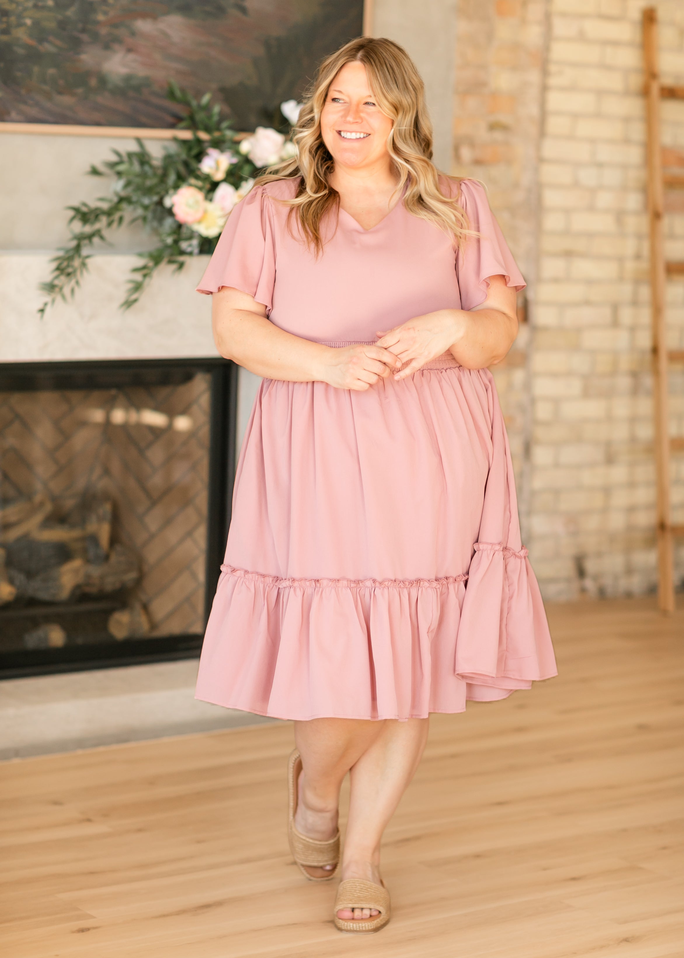 Sophie V-neck Midi Dress | Includes Plus Size