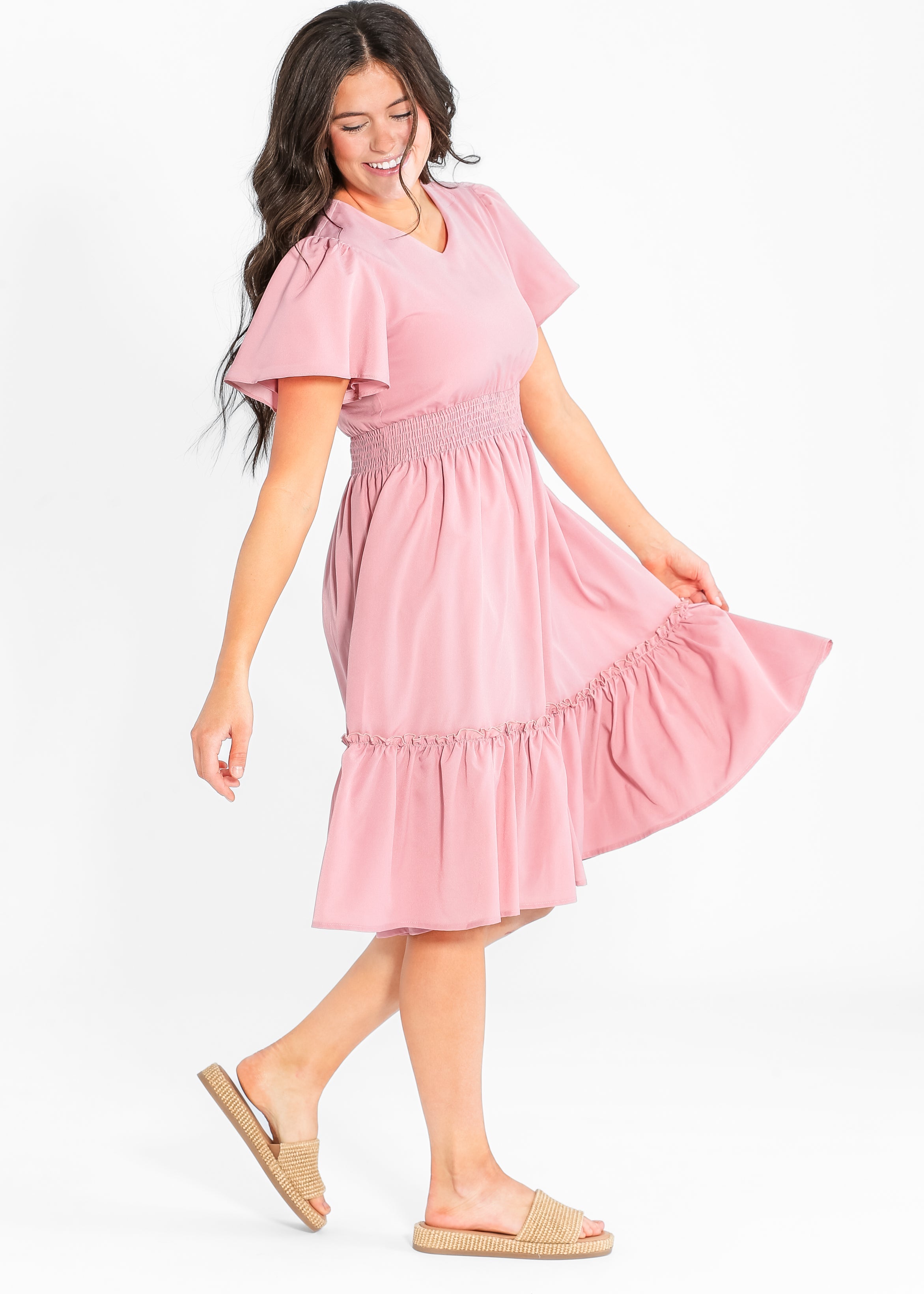 Sophie V-neck Midi Dress | Includes Plus Size