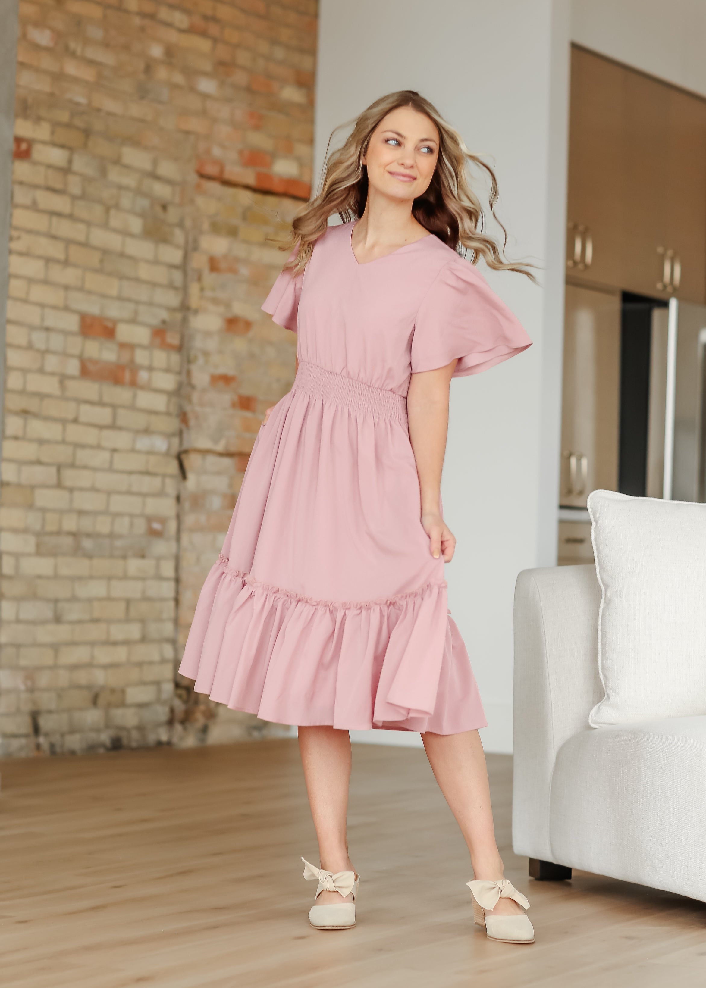 Sophie V-neck Midi Dress | Includes Plus Size
