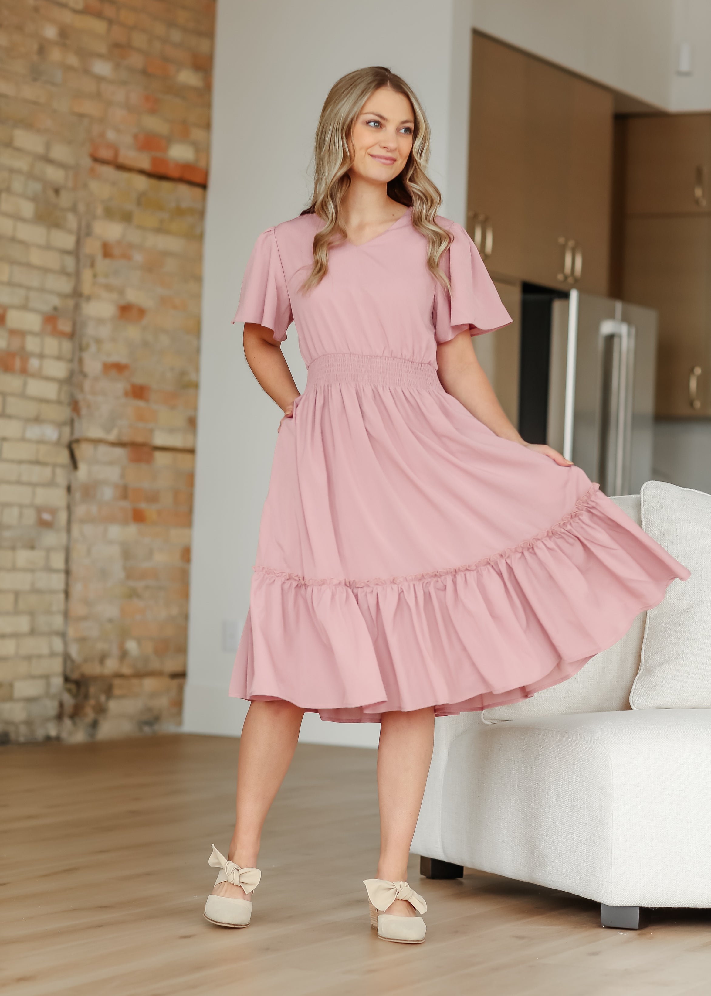 Sophie V-neck Midi Dress | Includes Plus Size