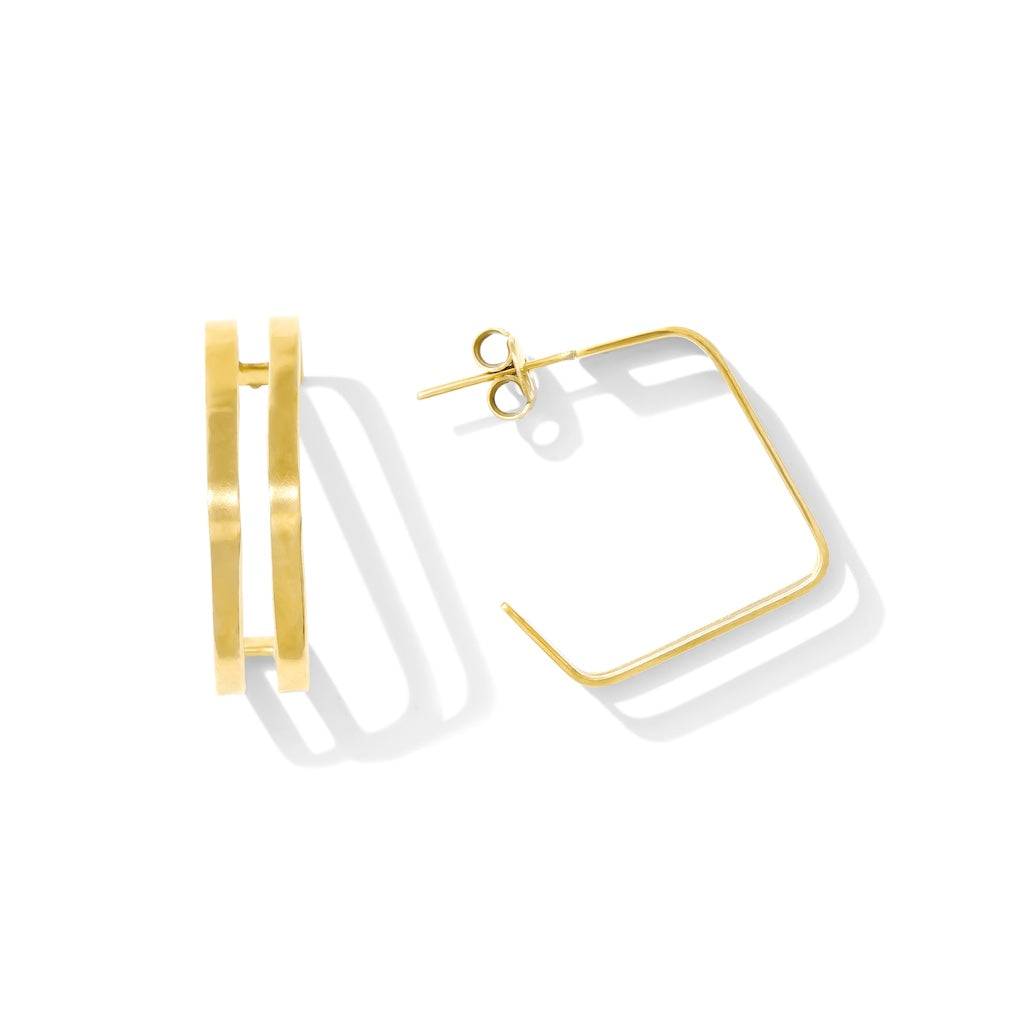 Layered Square Hoop Earrings