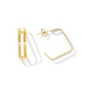 Layered Square Hoop Earrings