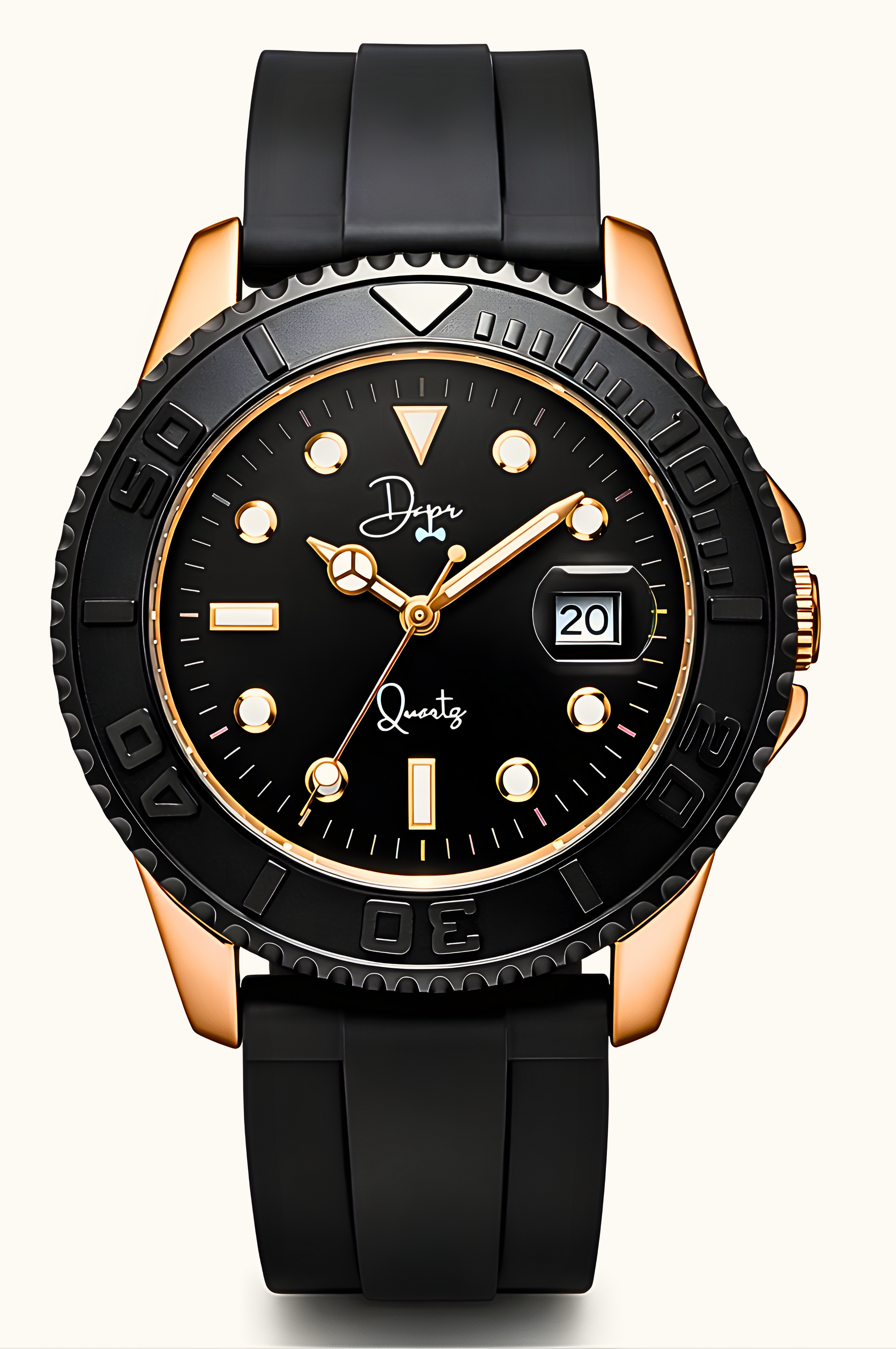 Minimalist Quartz Watch - The Dark Night Rose Gold Edition