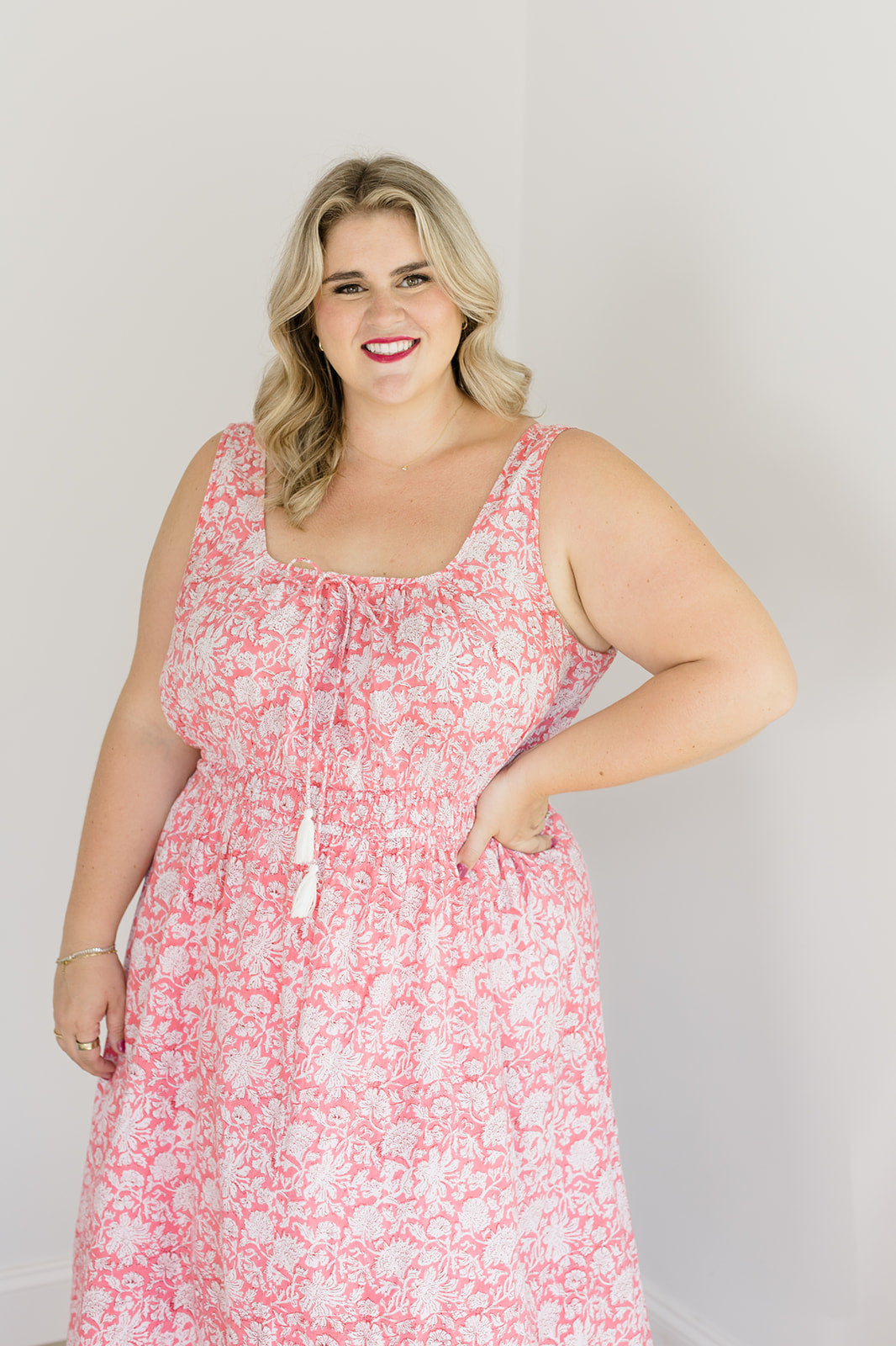 The Kiley Tank Dress In Watermelon Sorbet | Includes Plus Size