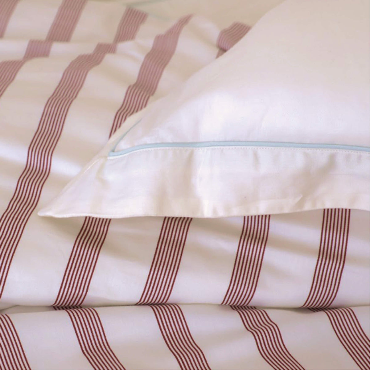 Rimini Cotton Sateen Sham Set With Piping