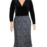 Ralph Lauren Women's Sharlene Velvet Lace Cocktail Dress Black Size 10