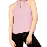 Bar III Women's Keyhole Top Pink Size X-Small