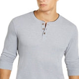 Club Room Men's Henley Shirt Gray Size Large