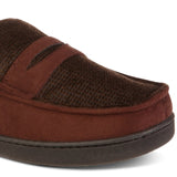 Isotoner Men's Houndstooth Jasper Moccasin Slippers Brown Size 11