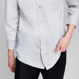 And Now This Men's Poplin Collared Button Down Shirt Gray Size Large