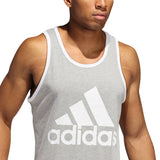 adidas Men's Badge Of Sport Logo Graphic Tank Gray Size Large