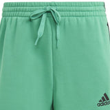adidas Men's 3 Stripes 10 Fleece Shorts Green Size Small