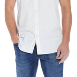 Weatherproof Vintage Men's Peached Poplin Short Sleeve Button Down Shirt White Size Small