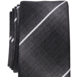 Alfani Men's Slim Plaid Tie Black  Size Regular