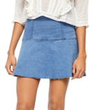 Free People Women's Highlands Denim Skirt Blue Size 10