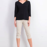 Karen Scott Women's Eyelet-Trim Top Black Size Small