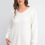 Karen Scott Women's Cotton Mixed-Stitch Sweater White Size Medium