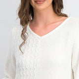 Karen Scott Women's Cotton Mixed-Stitch Sweater White Size Medium