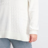 Karen Scott Women's Cotton Mixed-Stitch Sweater White Size Medium