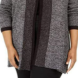 Karen Scott Women's Plus Tipped Cardigan Sweater Black Size 2X
