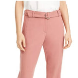 Alfani Women's Belted Straight Leg Pants Medium Pink Size 4