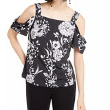 INC International Concepts Women's Cold-Shoulder Top Black Size Large