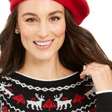 Charter Club Women's Metallic Fair Isle Family Sweater Black Size Small