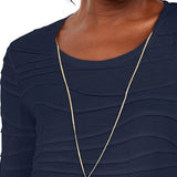 JM Collection Women's Wavy Textured Knit Top Blue Size Large