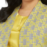 Kasper Women's Jacquard Plaid Jacket Medium Yellow Size 22W