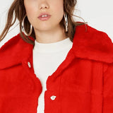 Jou Jou Junior's Faux Fur Jacket Red Size Medium