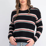 Hippie Rose Juniors' Button-Shoulder Sweater Black Size Medium