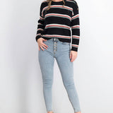Hippie Rose Juniors' Button-Shoulder Sweater Black Size Medium