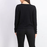 Hippie Rose Juniors' Oversized Waffle-Knit Cardigan Black Size Small