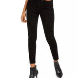 Rewash Junior's Velvet Leopard Jeans Black Size 3