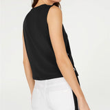 Michael Kors Women's 0071 Black Grommet Side Sleeveless Casual Top Black Size Large