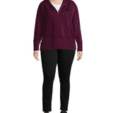 Champion Plus Women's Size Heritage Herringbone-Accent Zip Hoodie Darkpurple Size 2X