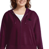 Champion Plus Women's Size Heritage Herringbone-Accent Zip Hoodie Darkpurple Size 2X