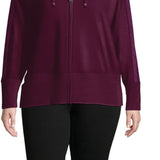 Champion Plus Women's Size Heritage Herringbone-Accent Zip Hoodie Darkpurple Size 2X