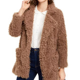 Sage The Label Women's Penny Lane Shaggy Faux-Fur Coat Brown Size Large