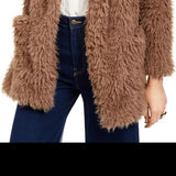 Sage The Label Women's Penny Lane Shaggy Faux-Fur Coat Brown Size Large
