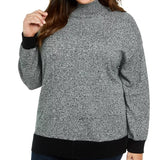 Karen Scott Women's Plus Size Mock Neck Cotton Sweater Charcoal Size 2X