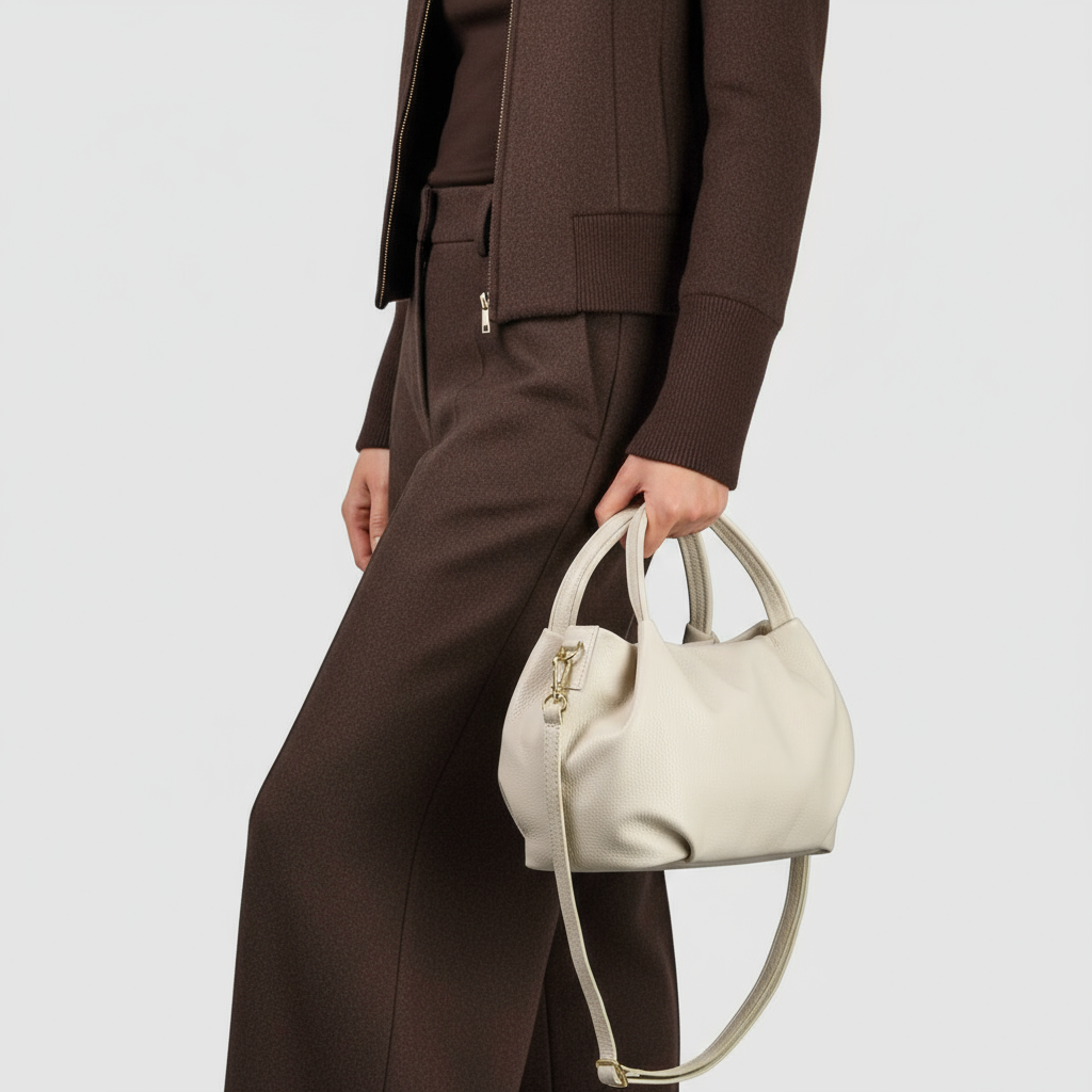 Italian Genuine Calf Leather Top-handle Bag 322055
